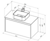 Тумба с раковиной Aquanet Nova Lite 90 1+1 ящ. дуб рошелье - 4